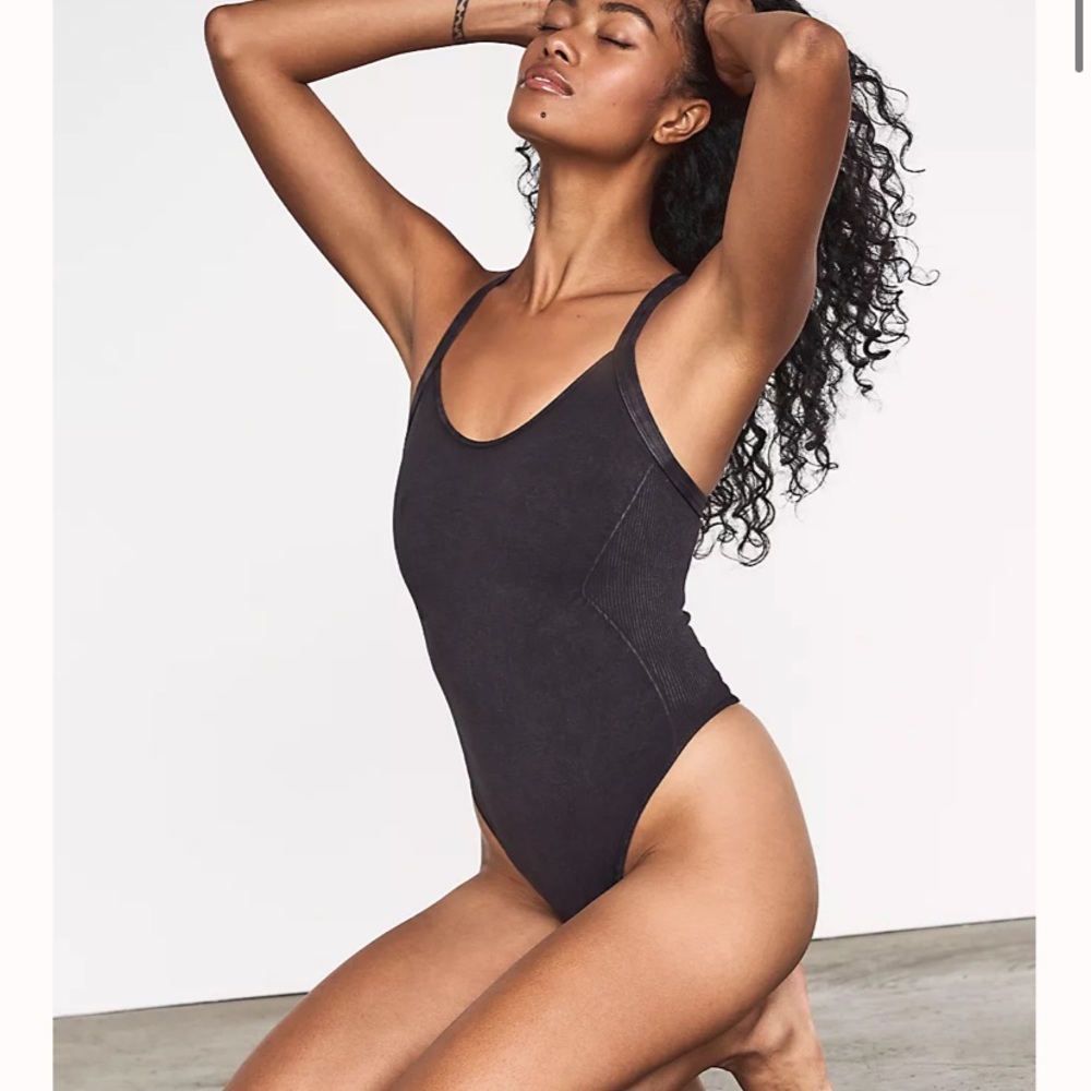 COPY - Good Karma Bodysuit in Washed Black XS-S